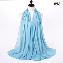 将图片加载到图库查看器,Winter Fashion Long Solid Color Soft Muslim Bubble Chiffon Hijab Scarf Shawls Hijab Elegant Scarf Wrap Lightweight Islamic Head Wear Escharpe Shawls Headband Wraps Lightweight Head Scarves Ladies Hijabs For Women