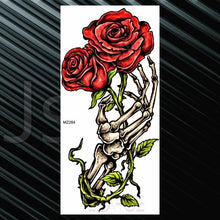 Load image into Gallery viewer, Women's Fashion Flower Temporary Tattoos Sticker Fake Rose Waterproof Large Realistic Black Colorful Flowers Tattoos