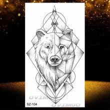 Load image into Gallery viewer, New Black Wolf Forest Sticker Tattoos Temporary Tree Fierce Animal Body Tattoo Luxury Design Custom Tatoos For Mens