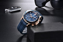 将图片加载到图库查看器,Black Multifunctional Sport Men Watches Luxury Quartz Watches Fashion Chronograph Stylish Elegant Comfortable Watch For Men