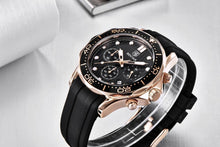 将图片加载到图库查看器,Black Multifunctional Sport Men Watches Luxury Quartz Watches Fashion Chronograph Stylish Elegant Comfortable Watch For Men
