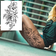 将图片加载到图库查看器,Realistic Tattoos Temporary Womens Flower Sticker Tattoos Waterproof Women Body Art Fake Legs Tattoo Stickers