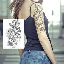 将图片加载到图库查看器,Realistic Tattoos Temporary Womens Flower Sticker Tattoos Waterproof Women Body Art Fake Legs Tattoo Stickers