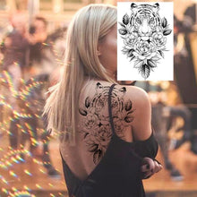 将图片加载到图库查看器,Realistic Tattoos Temporary Womens Flower Sticker Tattoos Waterproof Women Body Art Fake Legs Tattoo Stickers