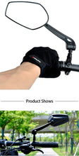 Load image into Gallery viewer, Smart Bicycle Stylish Handlebar Design Reflector Rear View Mirror Mountain Bike Electrical Bike Scooter HD Wide-Range Adjustable Angles Mirror Wide Range Back Reflector Vision Adjustable Left Right Mirrors For Road Electric Bike