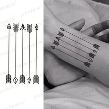Load image into Gallery viewer, Elegant Small Waterproof Temporary Tattoo Sticker Makeup Flame Finger Black Square Rose Flower High Quality Design For Womens