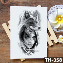 Load image into Gallery viewer, Realistic 3D Wolf Moon Temporary Tattoo Sticker Waterproof Stylish Body New Luxury Animal Tattoo For Men Women