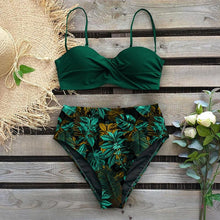 将图片加载到图库查看器,Bikini Female Swimsuit Women Swimwear Push Up Bikinis Set High Waist Swimming Suits Two Piece Set Women Swimsuit Solid Printed Bikini Push-Up Pad Swimwear Set Beachwear Ruffled Bathing Suit