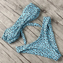 Load image into Gallery viewer, Solid Bikini Set Swimsuit Women Bikini Swimwear Female Halter Top Bathing Suit Swimming Wear Bikini High Cut Swimsuit High Waist Plus Size Summer Swimwear