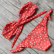 Load image into Gallery viewer, Solid Bikini Set Swimsuit Women Bikini Swimwear Female Halter Top Bathing Suit Swimming Wear Bikini High Cut Swimsuit High Waist Plus Size Summer Swimwear