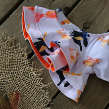 将图片加载到图库查看器,Two-Pieces Women Floral Push-Up Padded Bra Ruffles Bikini Set Swimsuit Swimwear Bathing Suit Beachwear Floral Printed Swimsuit Knotted String Triangle Bikini Tie Side High Cut Cheeky Bikini Set