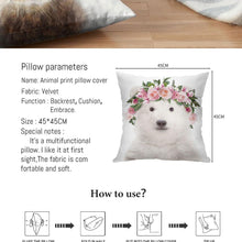 Load image into Gallery viewer, Cute Decorative Pillow Case Cover Grey Rabbit Isolated On A White Background Bunny Tail Back Soft Linen Pillow Case For Decorative Bedroom Case Cushion Covers Home Throw Pillows Flower Pillow Case Rabbit Sofa Animal Cushion Cover 45X45CM