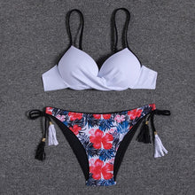 Load image into Gallery viewer, Push Up Bikini Floral Print Swimsuit Swimwear Women Bathing Suit Bikinis Set Brazilian Beach Female Wear Women's Bikini Swimsuits Floral Printed Bathing Suits for Women 2 Piece Bikini