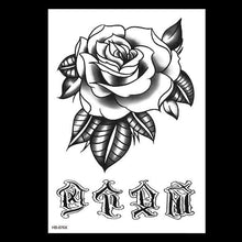 Load image into Gallery viewer, 49 Sheets Waterproof Temporary Black Sketches Flowers Tattoo Stickers Flower Rose Tattoos For Women Adults