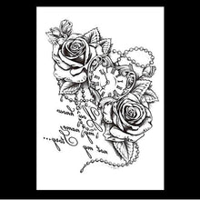Load image into Gallery viewer, 49 Sheets Waterproof Temporary Black Sketches Flowers Tattoo Stickers Flower Rose Tattoos For Women Adults