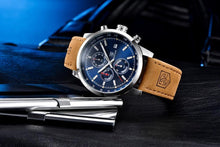Load image into Gallery viewer, Stylish Wrist Watch For Men Genuine Leather Strap Watch Perfect Quartz Movement And Scratch Resistant Analog Chronograph Business Watches