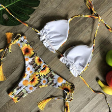 Load image into Gallery viewer, Women Push-up Bikini Swimwear Adjustable Swimsuit Bathing Suit Beachwear Women's Tie Bikini Lace Up Bottom String Swimsuit Bandage Swim Beach Wear Summer Comfortable Bikini Set