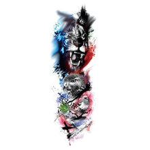 Load image into Gallery viewer, Big Realistic Tiger Tattoo Waterproof Temporary Dragon Flower Sticker Full Arm Large Size Sleeve Big Luxury Design For Mens
