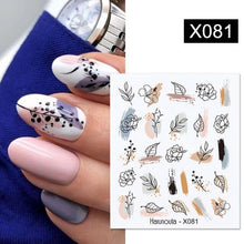 Load image into Gallery viewer, Embossed Nails Sticker 3D Flower Leaves Slider Water Transfer Nail Decals for Nail Art Transfer Sticker 3D Wave Design Decoration for Women Girls Art Stickers Decal Decoration Metallic Curve Strip Line Nail Decor