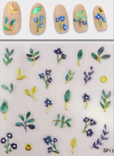 Load image into Gallery viewer, Plant Laser Abstract Lady Face Nail Decals Sliders Paper Art Decor Gel Polish Sticker Manicure Foils 3D Rhinestone Sticker Fun Nail Art Stickers Decal 3D Self-Adhesive Abstract Face Curve Graffiti Nail Design for Acrylic Nail Supplies