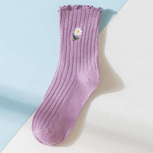 Load image into Gallery viewer, Little Flower Socks Girl's Socks Simple Solid Color Socks Women's Long Socks Kawaii Happy And Funny Breathable Socks For Women