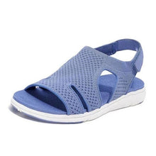 将图片加载到图库查看器,New Summer Women Sandals Shoes Blue Casual Woman Flats Buckle Strap Fashion Beach Shoe Modern Slide Square Open Toe One Band Cute Slip On Flat Dressy Casual Summer Sandals