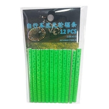 Load image into Gallery viewer, New 12 Pcs Bicycle Mountain Bike Riding Wheel Rim Spoke Mount Clip Tube Warning Light Strip Bicycle Wheel Spoke Reflector Reflective Mount Clip Tube Warning Strip Waterproof Bicycle Spoke Reflectors