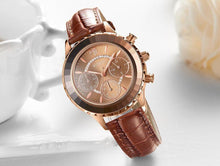将图片加载到图库查看器,Luxury Green Business Women Watches Quartz Fashion Leather Strap Waterproof Multifunctional Wristwatch For Women