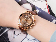 将图片加载到图库查看器,Luxury Green Business Women Watches Quartz Fashion Leather Strap Waterproof Multifunctional Wristwatch For Women