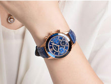 将图片加载到图库查看器,Luxury Green Business Women Watches Quartz Fashion Leather Strap Waterproof Multifunctional Wristwatch For Women