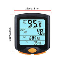 Load image into Gallery viewer, Black Mini Waterproof Bicycle Computer Wired Digital Multifunction Speedometer Waterproof Motion Sensor Bicycle Computer Odometer Cycling Multi Function Waterproof 4 Line Display With Backlight