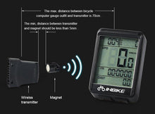 Load image into Gallery viewer, Lightweight Rainproof Bike Computer Bicycle Wireless Speedometer Odometer Cycling Watch LED Screen Measurable Backlight For Visibility At Night Auto On/Off Portable Multi-Function Design