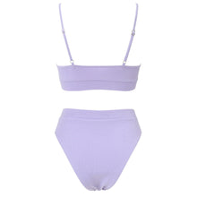 将图片加载到图库查看器,Swimwear Women Ribbed Bathing Suit Female Push Up Bikini Set Women's Bathing Suit Lace up Bikini Ribbed Two Piece Swimsuit Beachwear High Waist Bikini Women's Swimsuit