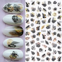 Load image into Gallery viewer, Summer Tropical Beach Coconut Tree Slippers 3D Nail Sticker Leaves Shell Transfer Decals Slider Decoration Manicures Tip Water Transfer Nail Decals Sticker For Pretty Girl Self-Adhesive Nail Decals Designer Nail Stickers for Acrylic