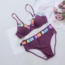将图片加载到图库查看器,Bikini Set Swimwear Women Print Swimsuit Push Up Plus Size Bathing Suit Beachwear Women's Push-Up Bikini Set Padded Bikini Swimsuit