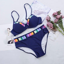 将图片加载到图库查看器,Bikini Set Swimwear Women Print Swimsuit Push Up Plus Size Bathing Suit Beachwear Women's Push-Up Bikini Set Padded Bikini Swimsuit
