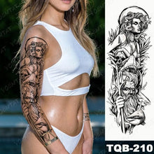 Load image into Gallery viewer, Full Arm Temporary Tattoos 8 Sheets and Half Arm Shoulder Waterproof Tattoos Elegant Large Lion Sleeve Sticker Tattoo Waterproof Temporary Big Wolf Tatoos For Men and Women
