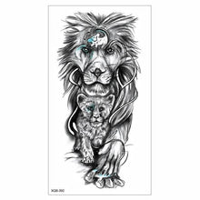 将图片加载到图库查看器,Big Tiger Lion Waterproof Temporary Sticker Tattoo Arm Legs Fake Tattoo Stickers For Adults Realistic Luxury Design For Mens Womens