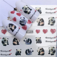 Load image into Gallery viewer, Nail Art Water Transfer Stickers Anime Mouse Animal Kid slider adhesive Watermark Decals Women Beauty Wedding Nails Decal Self-Adhesive 3D Wave Design Decoration for Women Girls Art Stickers Decal Decoration Metallic Curve Strip Line Nail