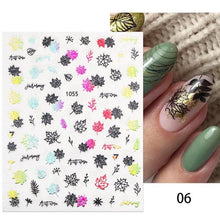 Load image into Gallery viewer, Summer Tropical Beach Coconut Tree Slippers 3D Nail Sticker Leaves Shell Transfer Decals Slider Decoration Manicures Tip Water Transfer Nail Decals Sticker For Pretty Girl Self-Adhesive Nail Decals Designer Nail Stickers for Acrylic