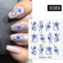Load image into Gallery viewer, Geometry Line Stripe Nail Sticker Floral Butterfly Design Water Decals Slider Wraps Decoration Nail Art Accessories Water Transfer Nail Decals Sticker For Pretty Girl Self-Adhesive Nail Decals Designer Nail Stickers for Acrylic Decal Decoration
