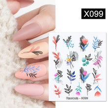 Load image into Gallery viewer, Geometry Line Stripe Nail Sticker Floral Butterfly Design Water Decals Slider Wraps Decoration Nail Art Accessories Water Transfer Nail Decals Sticker For Pretty Girl Self-Adhesive Nail Decals Designer Nail Stickers for Acrylic Decal Decoration