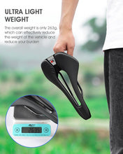 将图片加载到图库查看器,Ultra Light Comfortable Bicycle Saddle Mountain Road Bike Seat Soft Leather Hollow Breathable Cushion Seat Ergonomics Design Breathable Suspension Gel Bike Saddle Cushion For Mountain Bike Road Bike