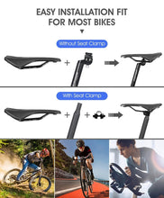 将图片加载到图库查看器,Ultra Light Comfortable Bicycle Saddle Mountain Road Bike Seat Soft Leather Hollow Breathable Cushion Seat Ergonomics Design Breathable Suspension Gel Bike Saddle Cushion For Mountain Bike Road Bike