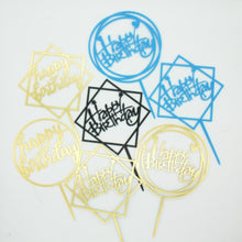Load image into Gallery viewer, Happy Birthday Cake Topper Gold Cake Topper Acrylic Cake Topper Happy Birthday Cake Topper Cake Decoration Acrylic Letter Cake Toppers Party Supplies Happy Birthday Black Cake Decorations