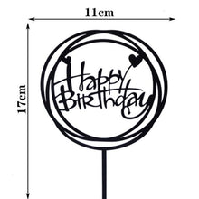 Load image into Gallery viewer, Happy Birthday Cake Topper Gold Cake Topper Acrylic Cake Topper Happy Birthday Cake Topper Cake Decoration Acrylic Letter Cake Toppers Party Supplies Happy Birthday Black Cake Decorations