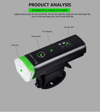 Load image into Gallery viewer, Front Bicycle Light USB Rechargeable LED Bike Light Waterproof Cycling Headlight Climbing Safety Flashlight Lamps Bike Light Super Bright Bicycle Light Easy To Install Fits All Bikes Headlights With Modes