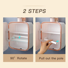 Load image into Gallery viewer, Toilet Paper Holder Stand Wall Mounted Waterproof Paper Towel Dispenser Holder Tissue Box Toilet Roll Holder For Toilet Paper Toilet Paper Roll Holder With Shelf And Drawer Adhesive Bathroom Tissue Box Holder Wall Mount Facial Toilet Tissue Paper Storage