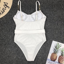 Load image into Gallery viewer, Luxury Black Female Swimsuit Vintage One Piece Ruffled Push Up Tummy Control Swimwear Halter One Piece Slimming Retro Swimsuit Women's Plus Size Push Up Bathing Suit Solid Red Swimwear Women Padded Bathing Suits