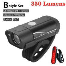 Load image into Gallery viewer, Front Bicycle Light USB Rechargeable LED Bike Light Waterproof Cycling Headlight Climbing Safety Flashlight Lamps Bike Light Super Bright Bicycle Light Easy To Install Fits All Bikes Headlights With Modes